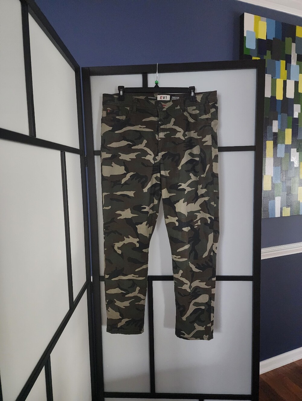 Women's Camo Slim Fit Pants - Olive Green With Logo, Sz 16